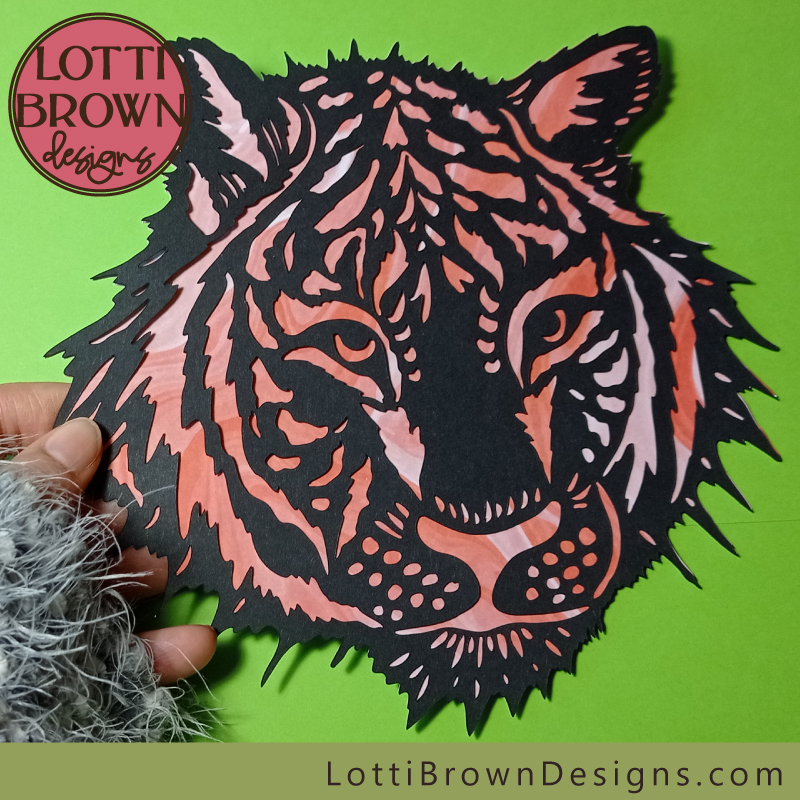 Tiger face SVG papercut