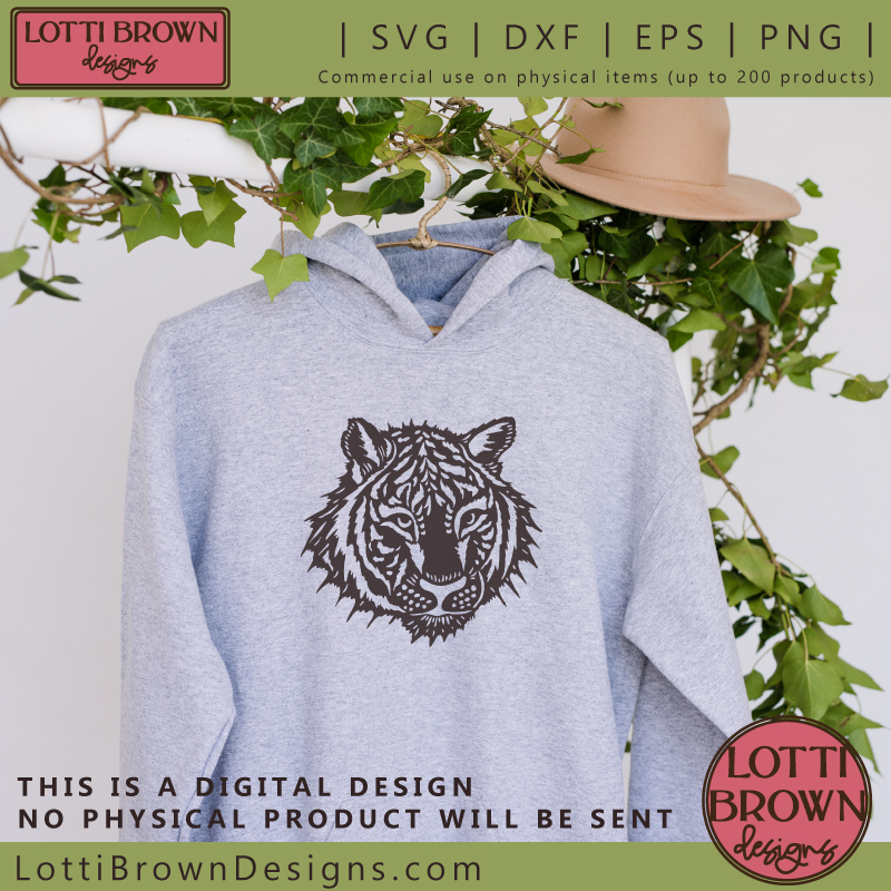 Tiger face sweatshirt crafting idea