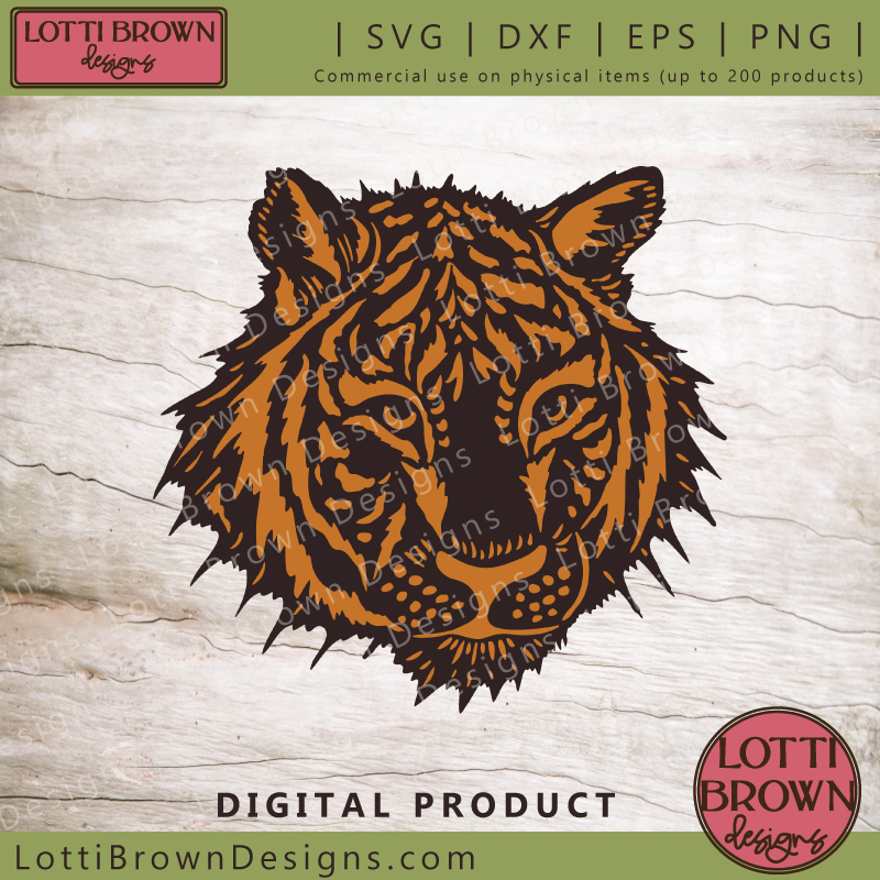 Tiger head SVG file