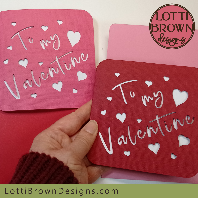 'To my Valentine' card SVG file