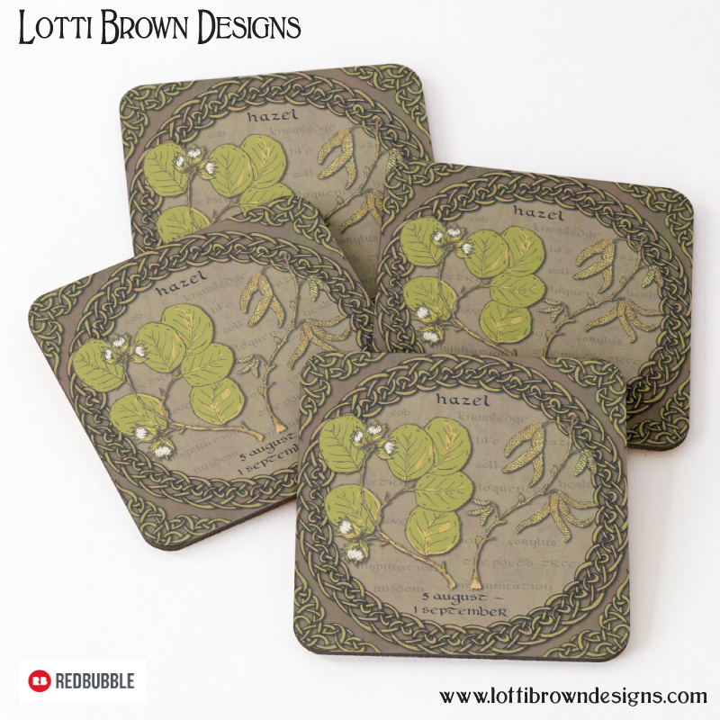 Hazel Celtic tree calendar coasters