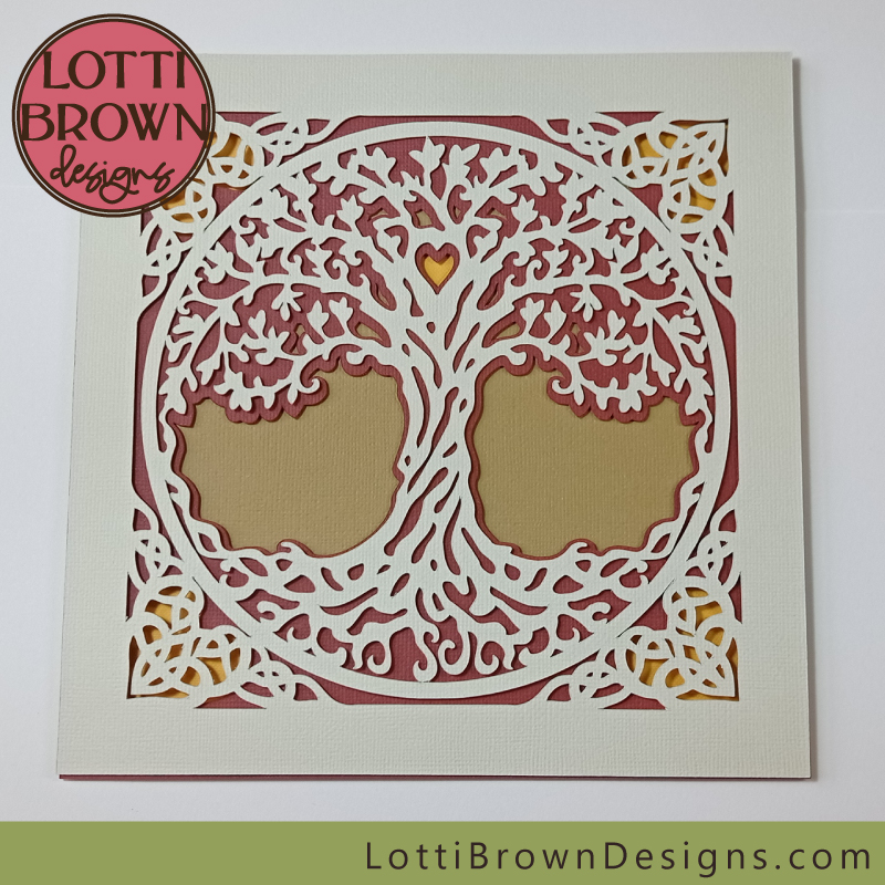 Layered cardstock tree of life shadow box SVG project