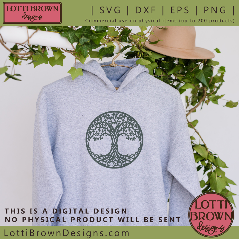 Tree of life sweatshirt HTV craft idea for Cricut etc