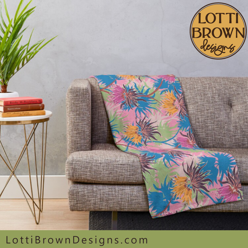 Tropical throw blanket