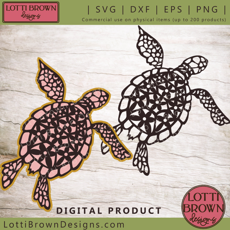Sea turtle SVG cut file