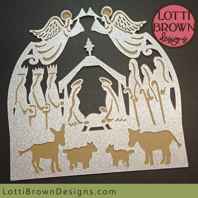 Nativity SVG design - glitter and gold layers