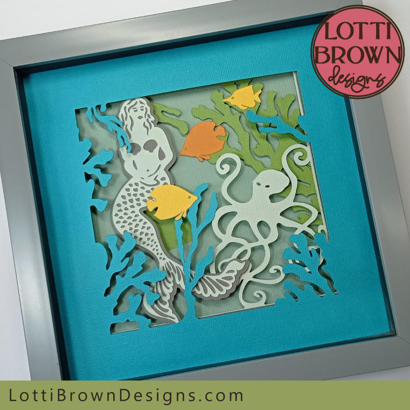 Under the sea shadow box with mermaid theme