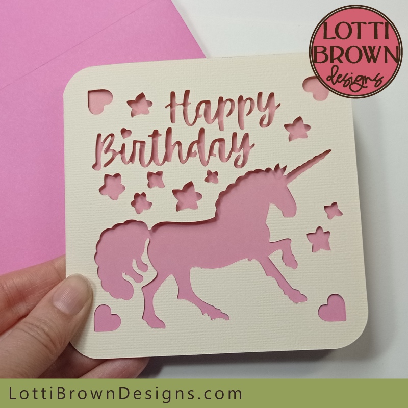 Unicorn card SVG template