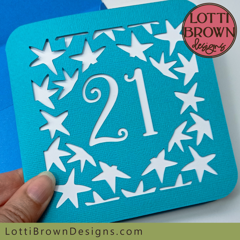 Stars 21st birthday card template