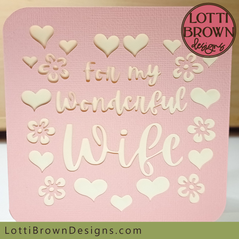 'For my Wonderful Wife' card template