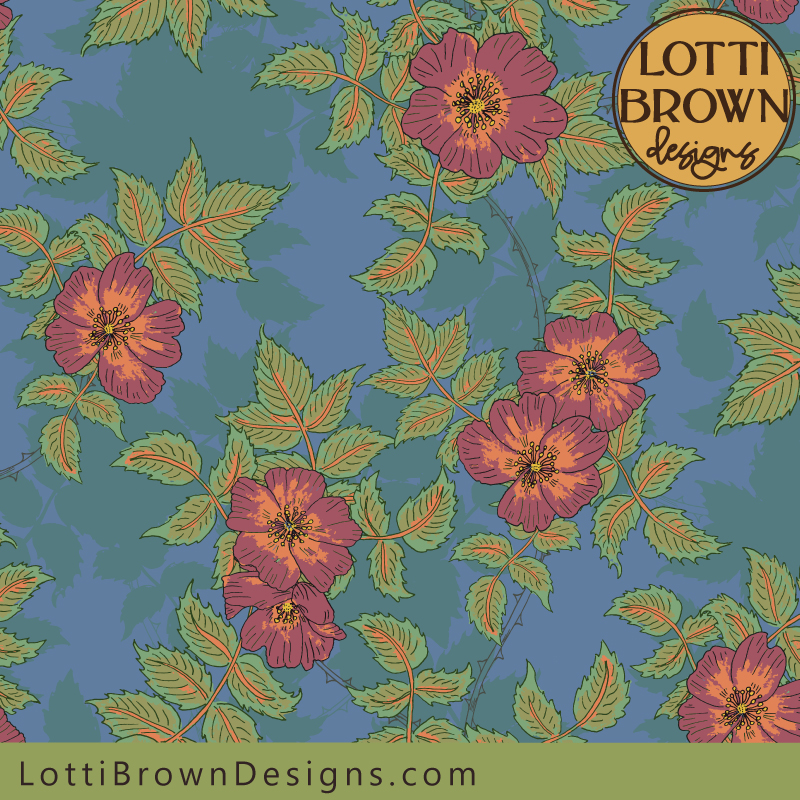 Wild rose pattern detail