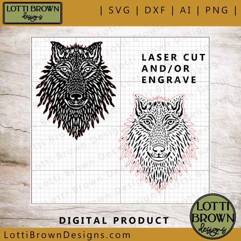 2 versions of laser cut and/or engraving files