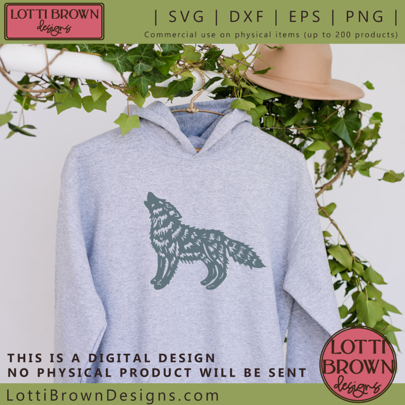 Wolf SVG sweatshirt craft idea