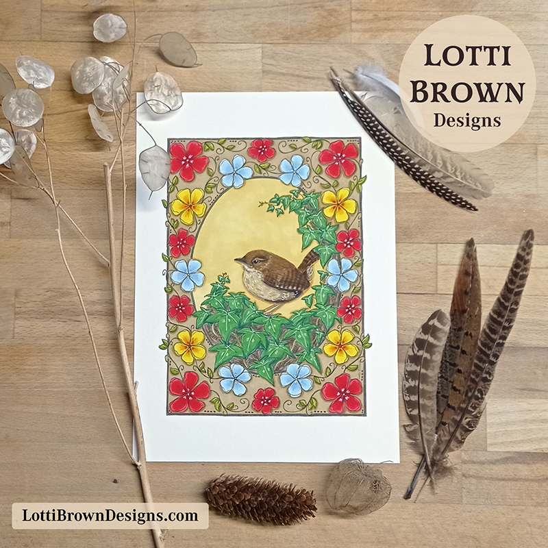 Wren A4 giclee art print Wren art print