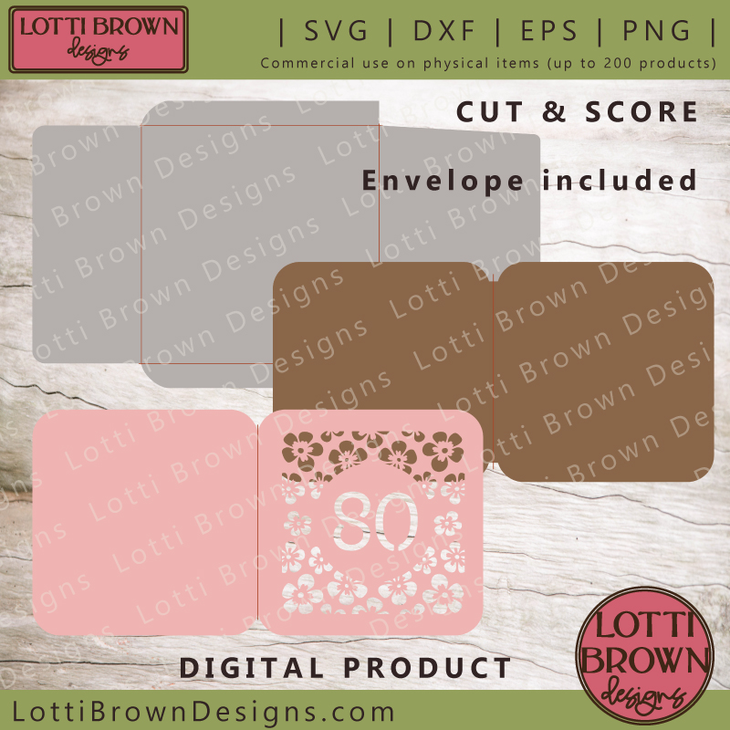 Cut and score 80th card project for Cricut Cut and score 80th card project for Cricut