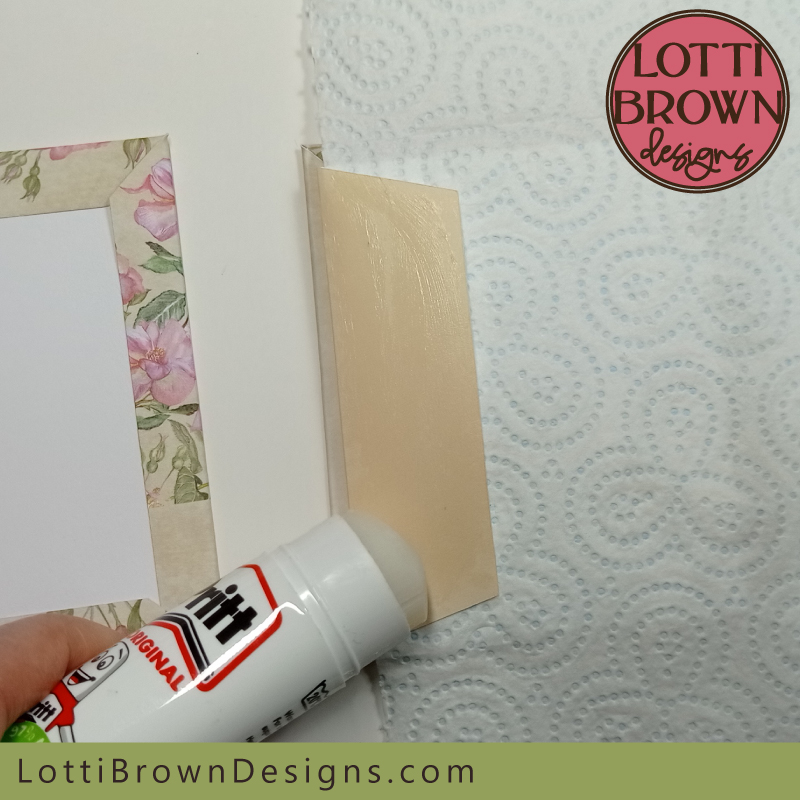 Add glue to the back flap