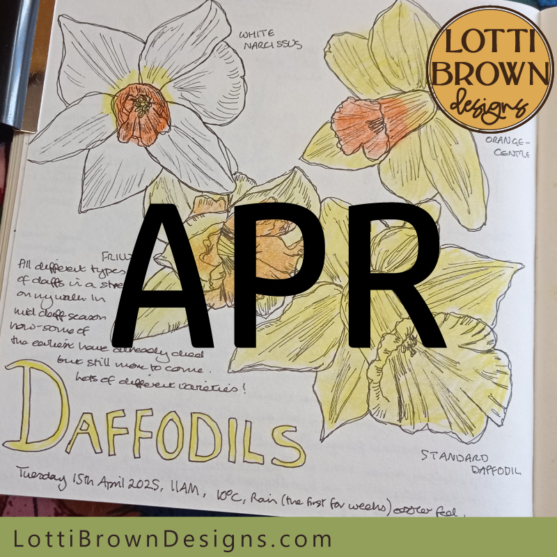 April nature journal pages