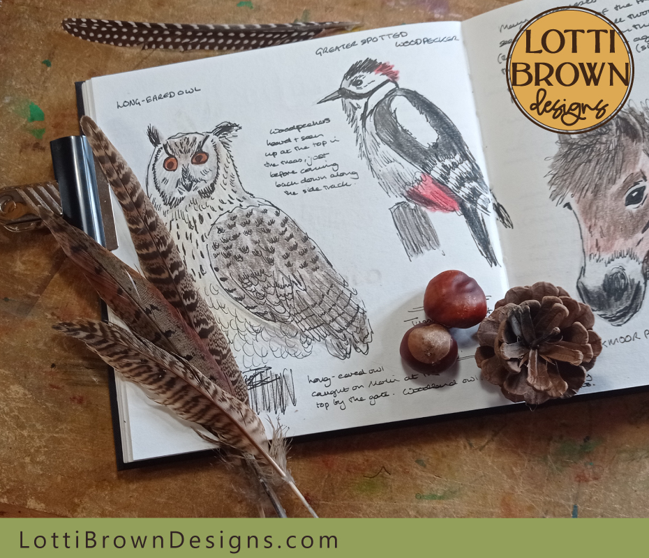 Autumn birds nature journal page