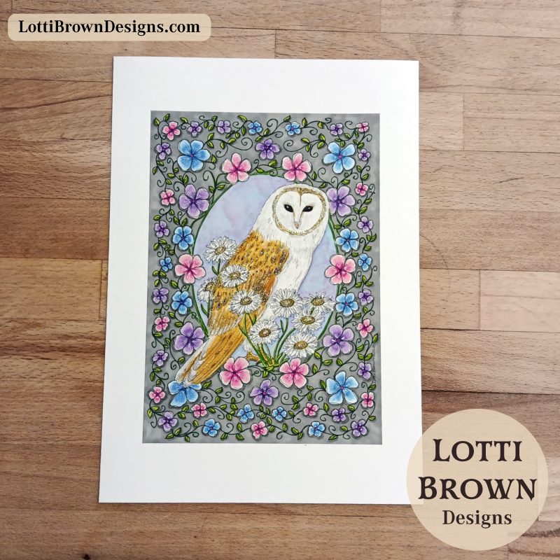 Barn owl art print