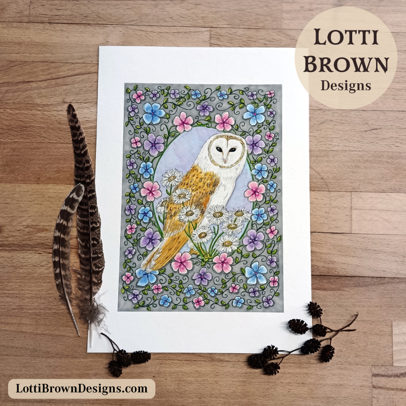 Barn owl art print
