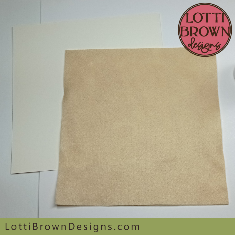 Felt square and cardstock square