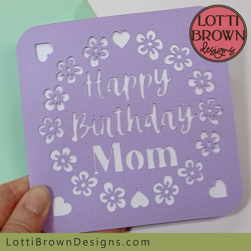 Mom birthday card SVG