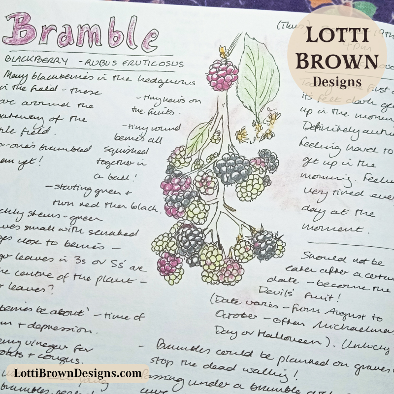 Bramble nature journal page