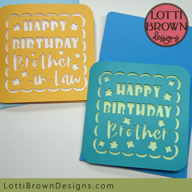 Brother and brother-in-law birthday card SVG templates