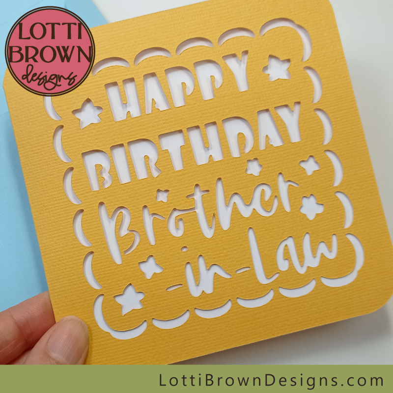 Brother-in-law birthday card SVG template