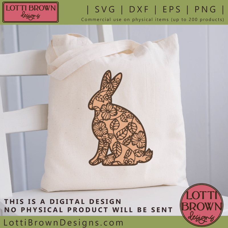Bunny tote bag craft idea for Cricut