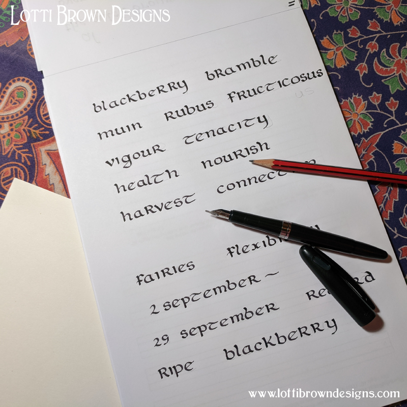 Calligraphy lettering for 'Bramble'