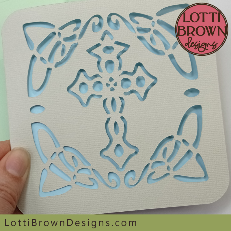 Celtic cross card template for Cricut