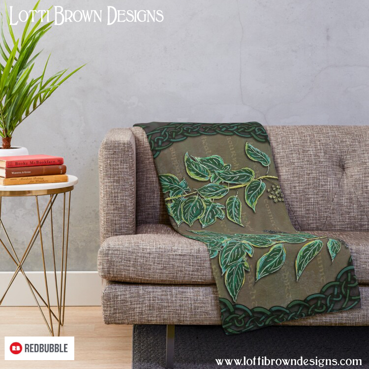 Celtic ivy throw blanket