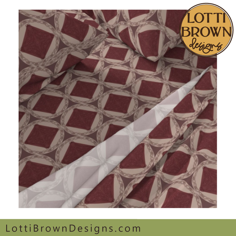 Celtic pattern fabric in red