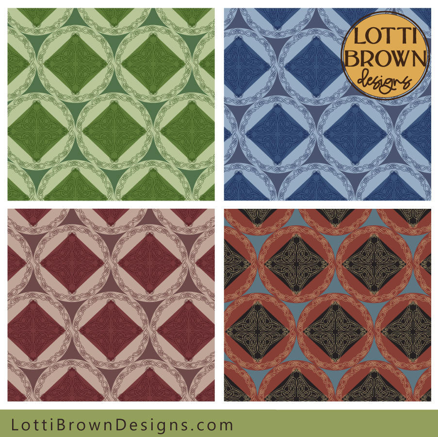 Celtic knotwork patterns for fabrics and wallpapers