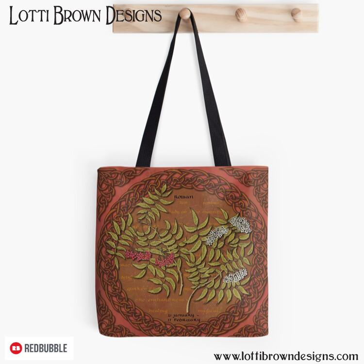 Celtic rowan tote bag