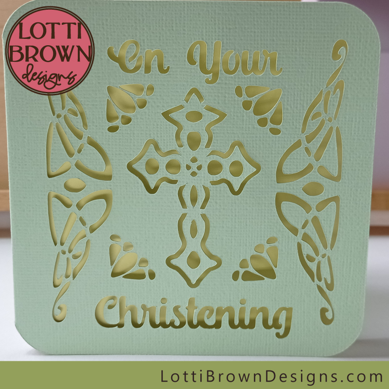 Papercut Christening card to make