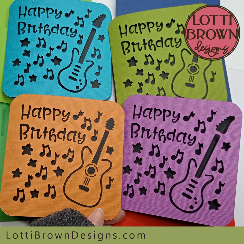 Guitar card SVG templates - acoustic and electric