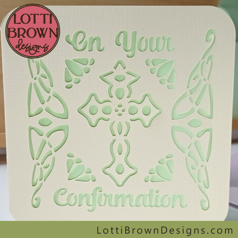 Confirmation card cut file for Cricut