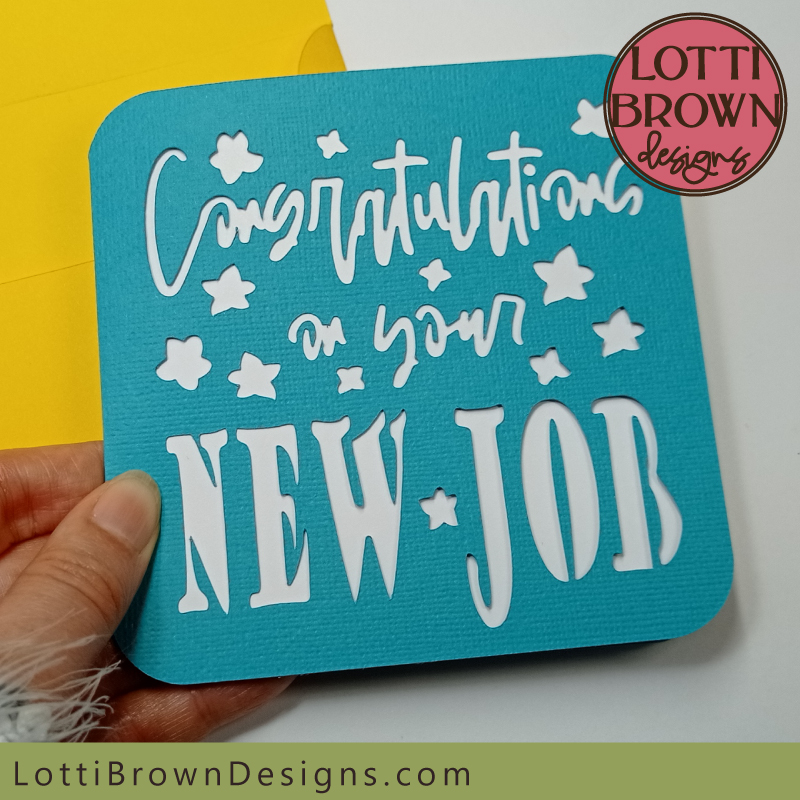 'Congratulations on your New Job' card SVG file template