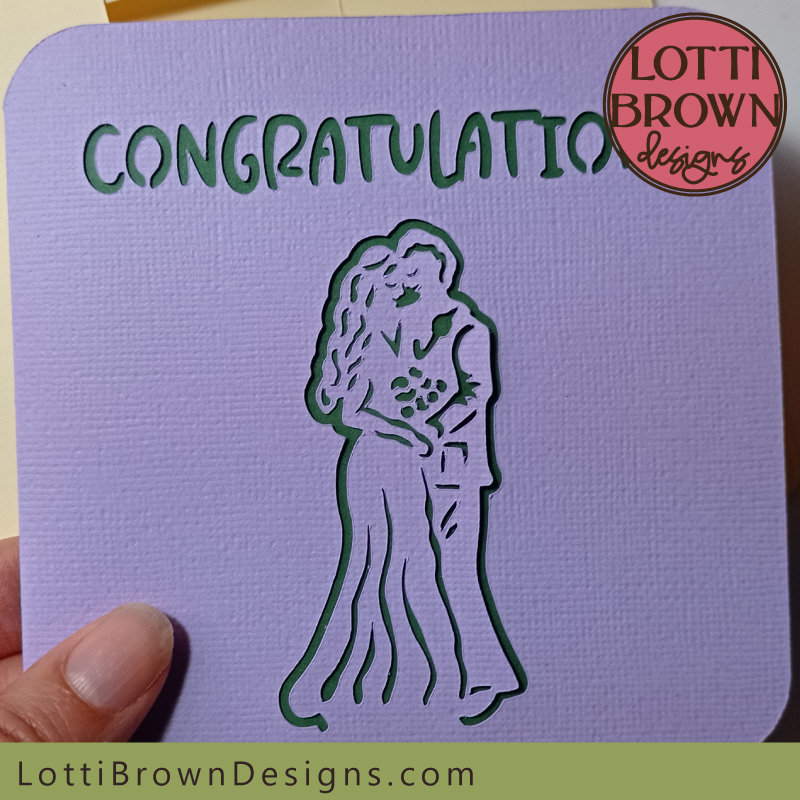 'Congratulations' wedding card SVG template