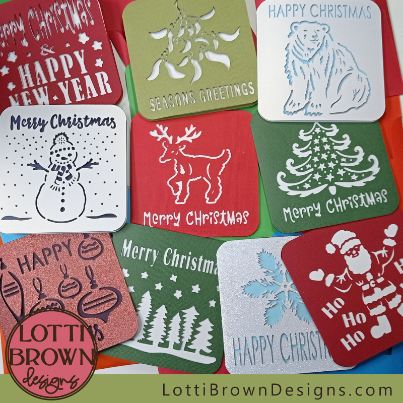 Christmas card crafting templates for Cricut etc