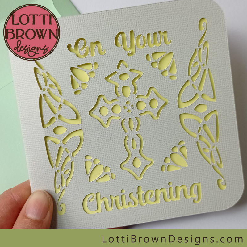 Christening card SVG template