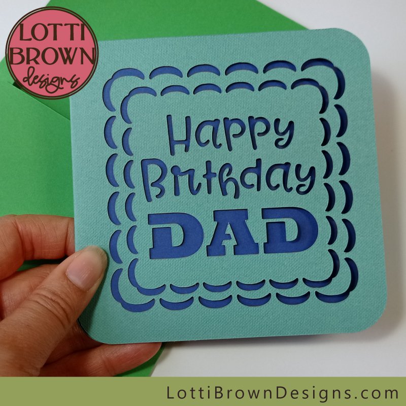 Dad birthday card SVG template