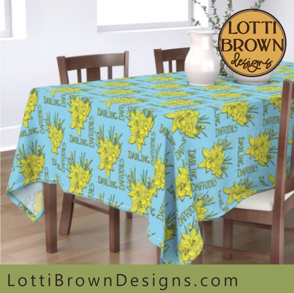 Daffodils tablecloth at Spoonflower