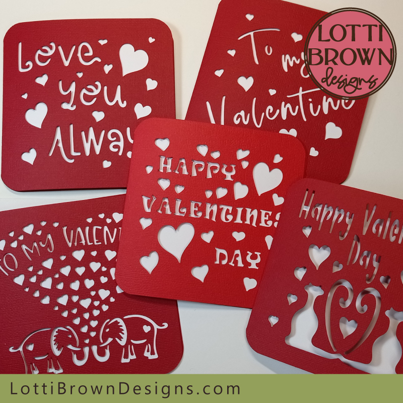 Valentines cards templates SVG files