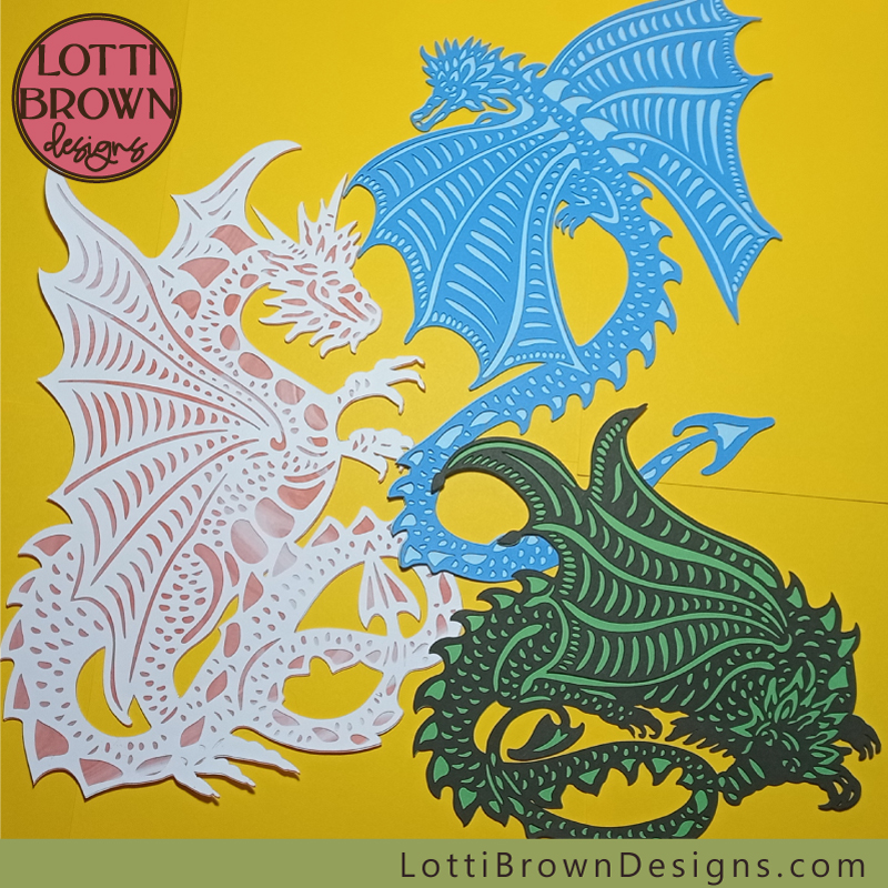 Papercut dragons