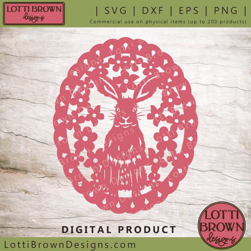 Easter bunny SVG papercut decoration