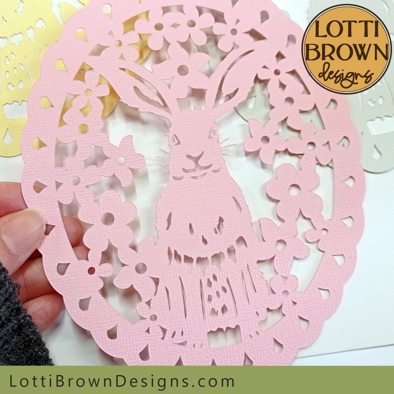 Pretty Easter bunny decoration SVG template