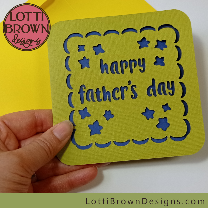 Fathers day card SVG file template